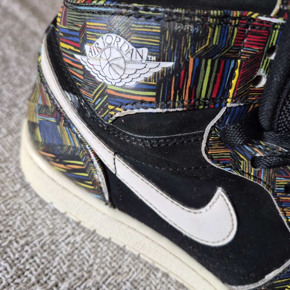 Nike Black and Multicolor Kids High-Top Sneakers - Picture 7 of 8